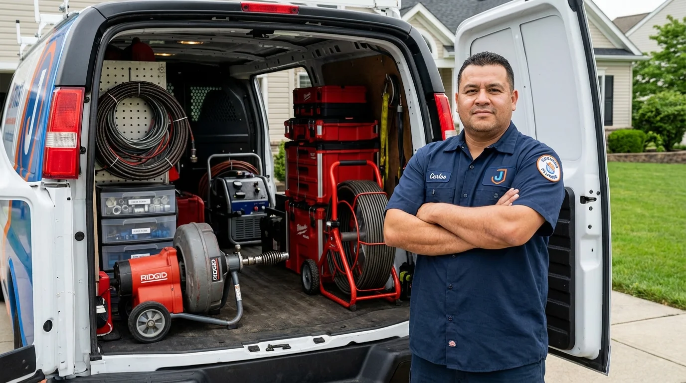 Professional drain cleaning equipment and Johns Plumbing LLC plumber in Macon